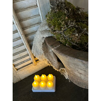 Oplaadbare waxinelichtjes set van 6 - Creme
