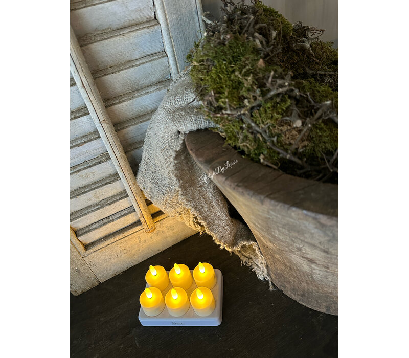 Oplaadbare waxinelichtjes set van 6 - Creme