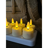 Oplaadbare waxinelichtjes set van 6 - Creme