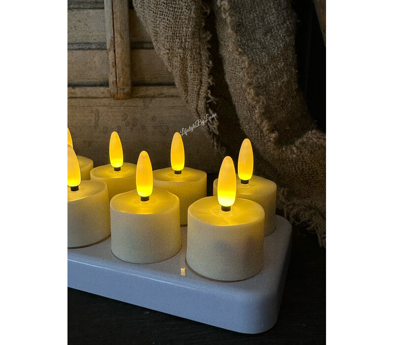 Oplaadbare waxinelichtjes set van 12 - Creme