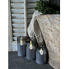 Oplaadbare led kaars in glas  set van 3 - Grey smoke