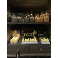 Oplaadbare led kaars in glas set van 5 - Gold smoke
