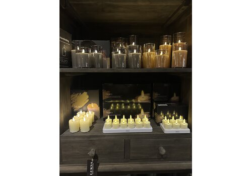 Oplaadbare led kaars in glas  set van 5 - Gold smoke
