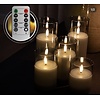 Oplaadbare LED kaars in glas set van 5 - Grey smoke