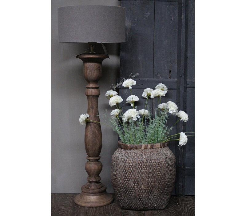 Hoge smalle baluster lampvoet naturel 60 cm