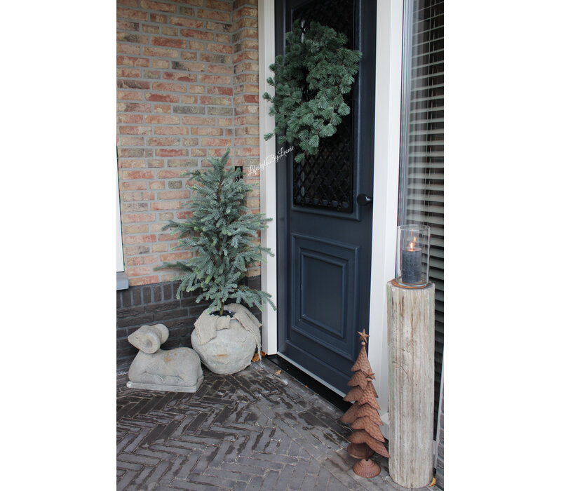Namaak real touch blauwspar krans 70cm