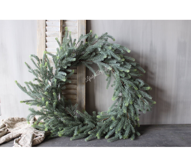 Namaak real touch blauwspar krans 90cm