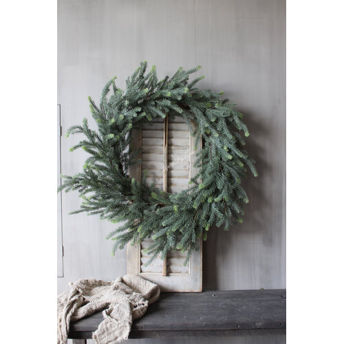 Namaak real touch blauwspar krans 90cm 