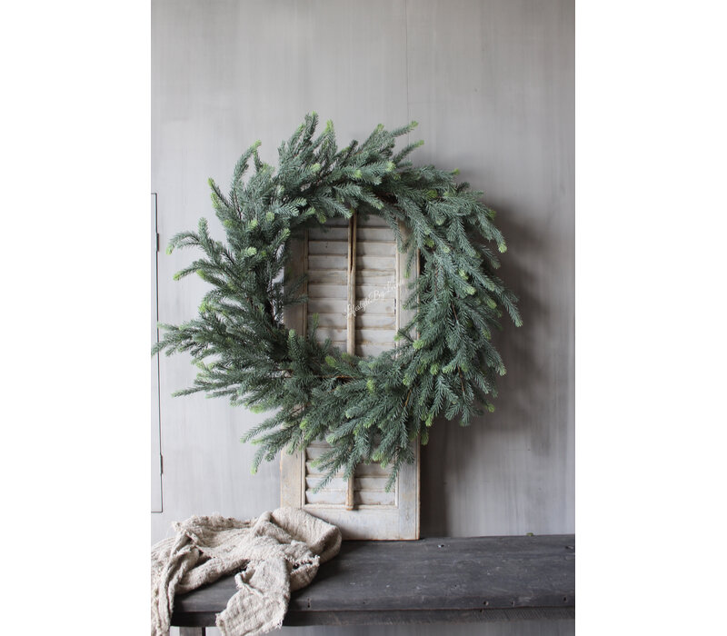 Namaak real touch blauwspar krans 90cm