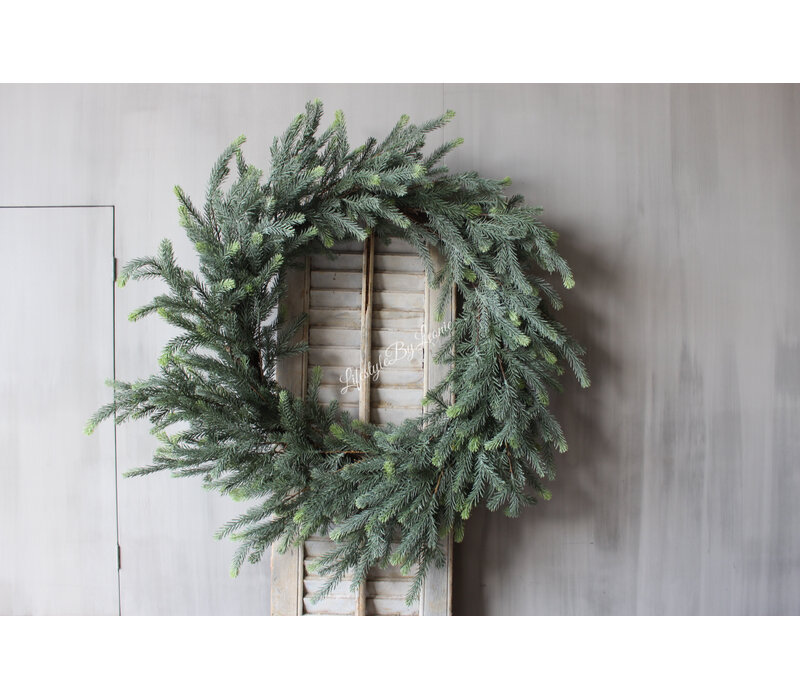 Namaak real touch blauwspar krans 90cm
