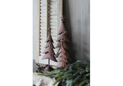 Roestige kerstboom op voet Rudolf 33cm
