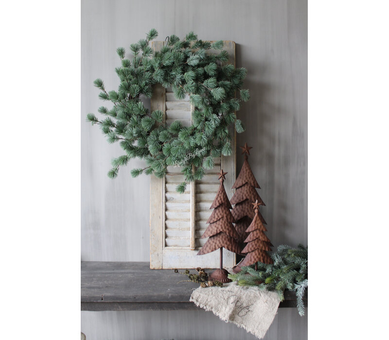 Roestige kerstboom op voet Rudolf 33cm