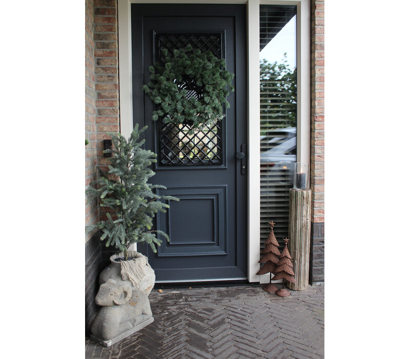Roestige kerstboom op voet Rudolf 56cm