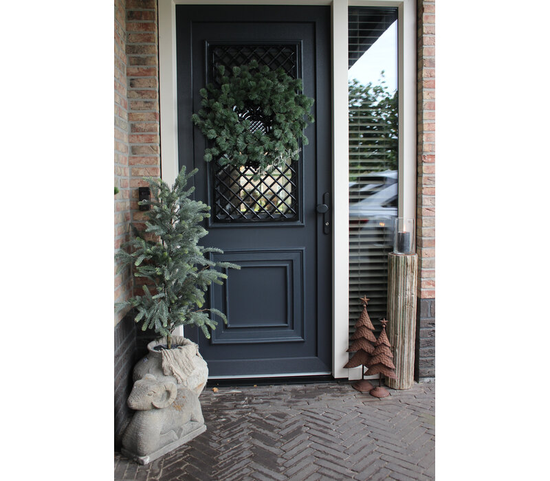 Roestige kerstboom op voet Rudolf 56cm