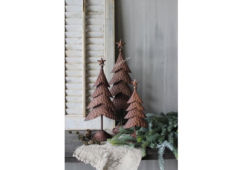 Roestige kerstboom op voet Rudolf 56 cm
