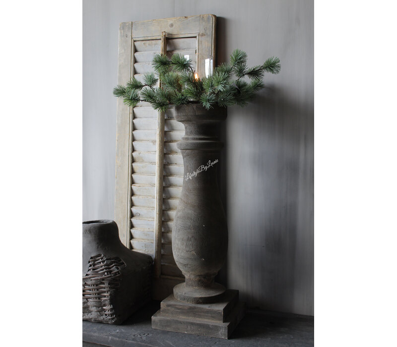 Namaak Cedar krans met windlicht 35 cm