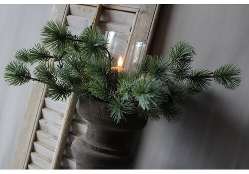 Namaak cedar krans incl windlicht 35cm