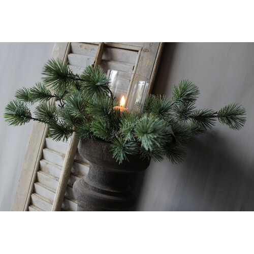 Namaak cedar krans incl windlicht 35cm 