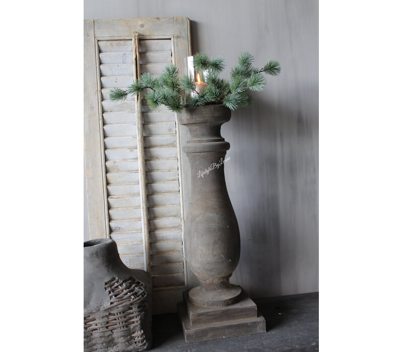 Namaak Cedar krans met windlicht 35 cm