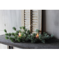 Namaak cedar krans incl windlicht 30cm