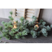 Namaak cedar krans incl windlicht 30cm