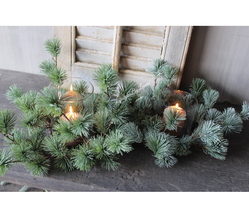 Namaak cedar krans incl windlicht 30cm