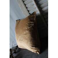 Vierkant velvet kussen tobacco Brown 45x45cm