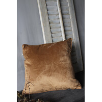 Vierkant velvet kussen tobacco Brown 45x45cm
