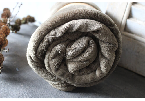 Fleece plaid Sydney olive green 180 x 140 cm