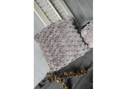 Kussen fleece - bont viv Driftwood 45x45cm