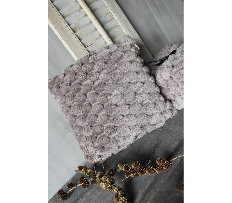 Kussen fleece - bont viv Driftwood 45x45cm