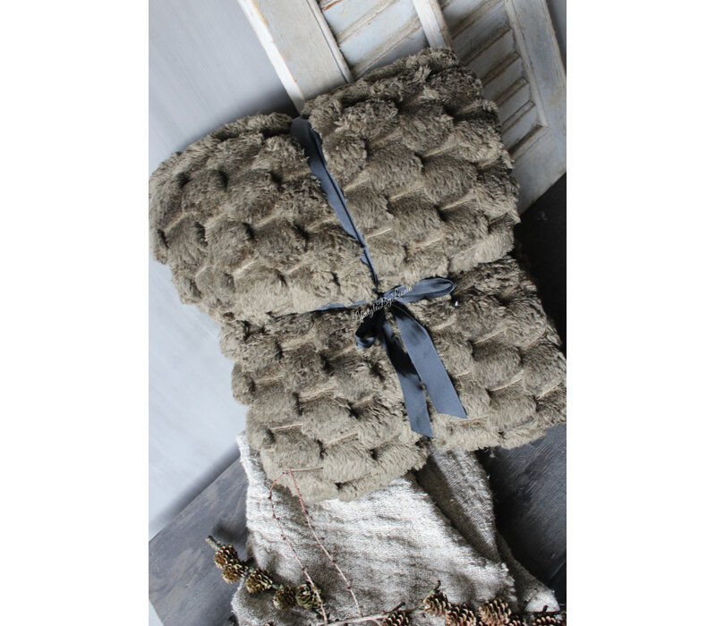 Fleece plaid viv Olive green 200x150cm