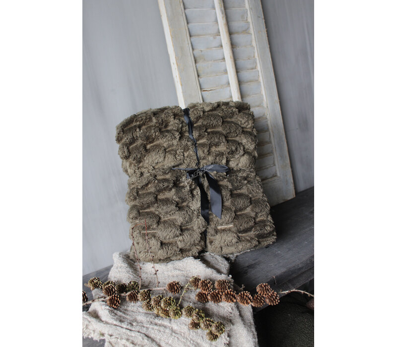 Fleece plaid viv Olive green 200x150cm