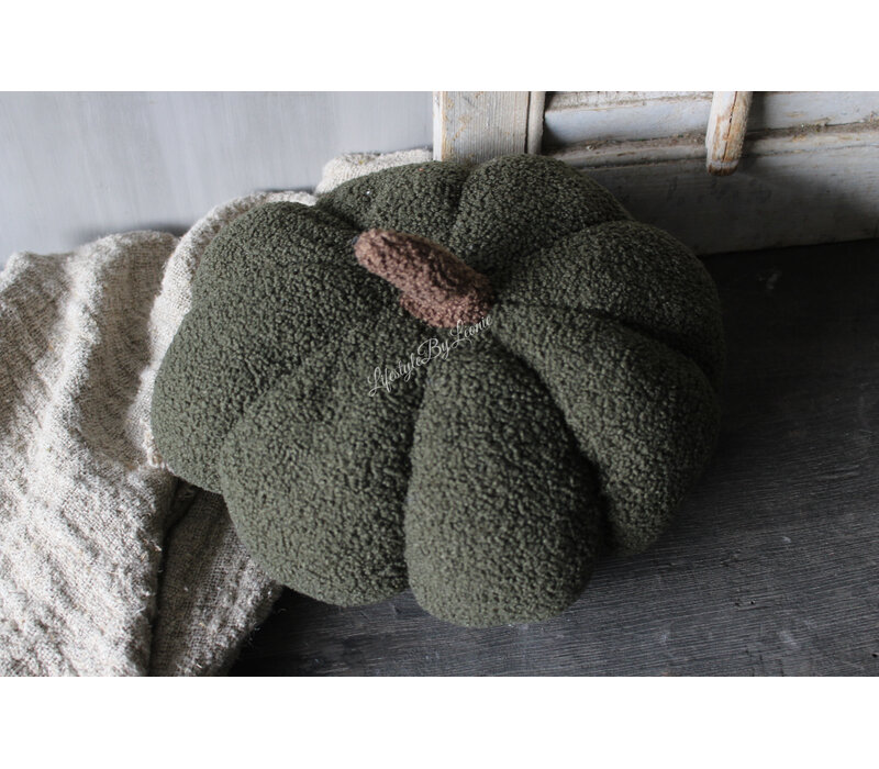 Kussen teddy Pumpkin Olive green 30 cm
