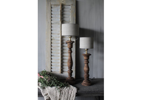 Hoge smalle baluster lampvoet naturel 60 cm