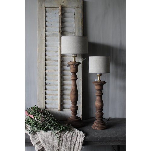 Hoge smalle baluster lampvoet naturel 60 cm 