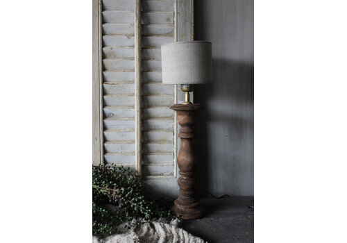 Hoge smalle baluster lampvoet naturel 45 cm