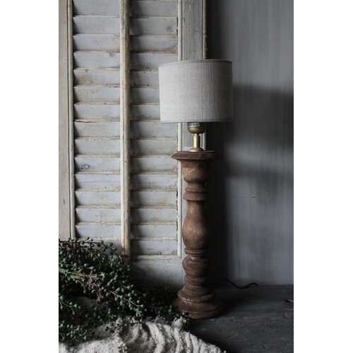 Hoge smalle baluster lampvoet naturel 45 cm 