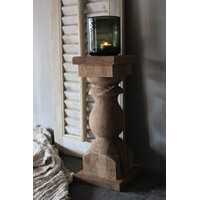 Dikke houten baluster kandelaar Almond 45 x 20 cm