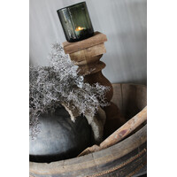 Dikke houten baluster kandelaar Almond 45 x 20 cm