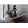 Dikke houten baluster kandelaar Almond 45 x 20 cm
