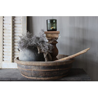 Dikke houten baluster kandelaar Almond 45 x 20 cm