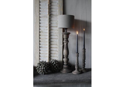 Hoge smalle baluster lampvoet Old brown 60cm
