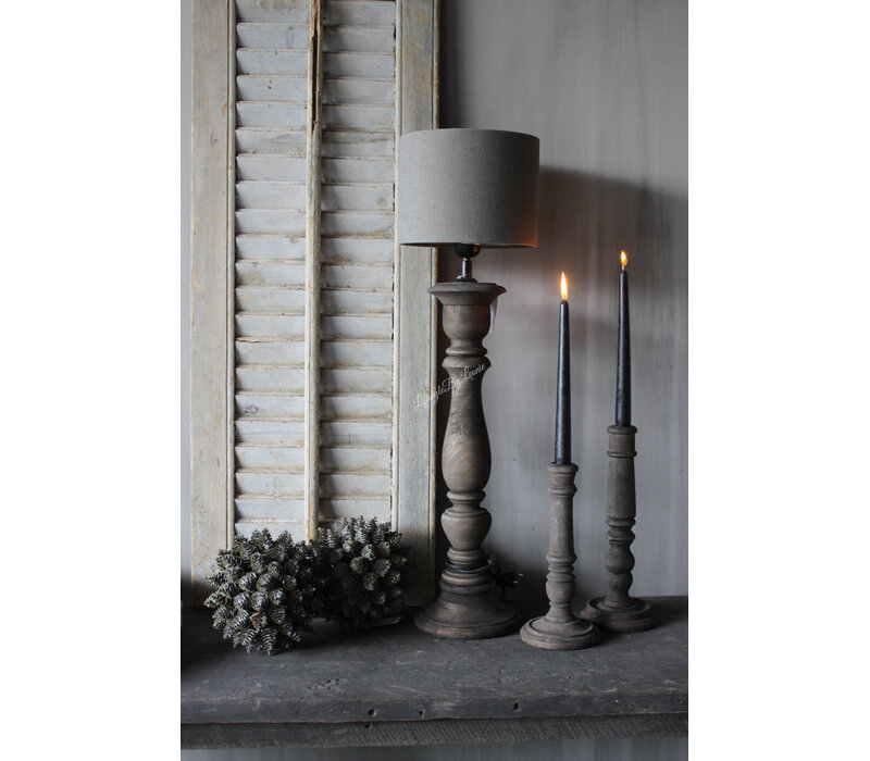 Hoge smalle baluster lampvoet Old brown 60cm