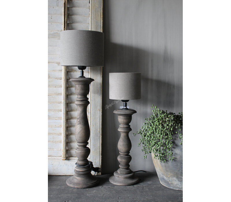 Hoge smalle baluster lampvoet Old brown 60cm