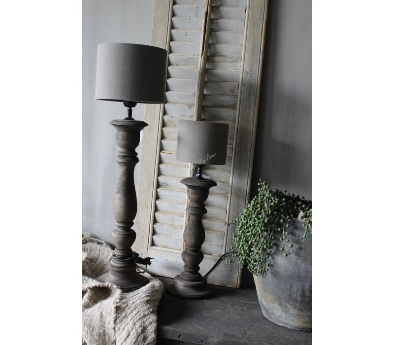 Hoge smalle baluster lampvoet Old brown 60cm