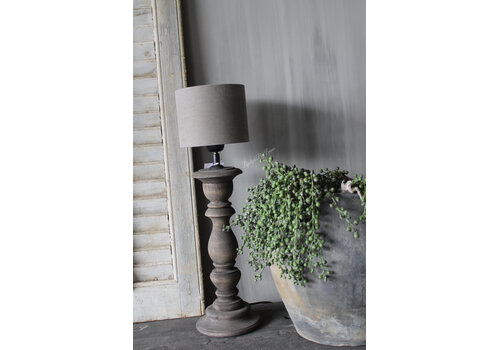 Hoge smalle baluster lampvoet Old brown 45 cm