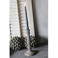 Houten dinerkaars kandelaar Old brown 25cm