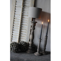 Houten dinerkaars kandelaar Old brown 30cm