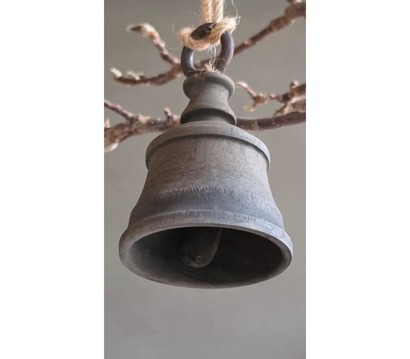 LUKSA houten kerstklokje Antique Grey 13cm